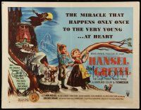 9w591 HANSEL & GRETEL style A 1/2sh '54 classic fantasy tale acted out by cool Kinemin puppets!