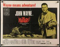 9w595 HATARI 1/2sh R67 Howard Hawks, Frank McCarthy art of big John Wayne in Africa!