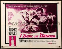 9w626 I DEAL IN DANGER 1/2sh '66 cool art of singer Robert Goulet as a spy!