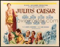 9w650 JULIUS CAESAR 1/2sh R62 art of Marlon Brando, James Mason & Greer Garson, Shakespeare