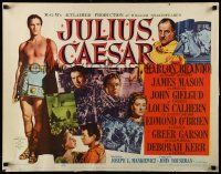 9w651 JULIUS CAESAR style A 1/2sh '53 art of Marlon Brando, James Mason & Garson, Shakespeare!
