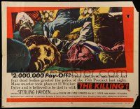9w658 KILLING 1/2sh '56 Stanley Kubrick & Jim Thompson, classic dead bodies close up image!