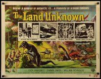 9w666 LAND UNKNOWN style A 1/2sh '57 a paradise of hidden terrors, great art of dinosaurs by Sawyer