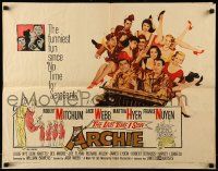 9w673 LAST TIME I SAW ARCHIE 1/2sh '61 art of Robert Mitchum & Jack Webb in jeep full of sexy girls!