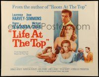 9w686 LIFE AT THE TOP 1/2sh '66 art of Laurence Harvey with sexy Jean Simmons & Honor Blackman!