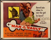 9w718 MAN IN THE VAULT style A 1/2sh '56 directed by Andrew V. McLaglen, sexy Anita Ekberg!