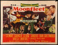 9w743 MOONFLEET style B 1/2sh '55 Fritz Lang, Stewart Granger, Joan Greenwood, Viveca Lindfors!