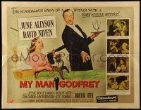 9w748 MY MAN GODFREY style A 1/2sh '57 art of June Allyson & butler David Niven!