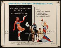 9w751 MYRA BRECKINRIDGE 1/2sh '70 John Huston, Mae West & sexy Raquel Welch in patriotic outfit