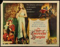 9w764 NIGHTS OF LUCRETIA BORGIA 1/2sh '60 Grieco's Le Notti di Lucrezia Borgia, sexy Belinda Lee!