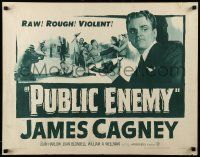 9w808 PUBLIC ENEMY 1/2sh R54 William Wellman directed classic, James Cagney & Jean Harlow!