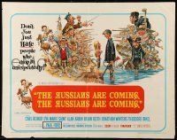 9w845 RUSSIANS ARE COMING 1/2sh '66 Carl Reiner, great Jack Davis art of Russians vs Americans!