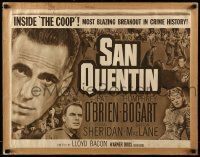 9w847 SAN QUENTIN 1/2sh R50 convict Humphrey Bogart with inmate & guard Pat O'Brien!