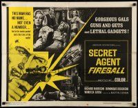 9w855 SECRET AGENT FIREBALL 1/2sh '66 Bond rip-off, the man with no name, not even a number!