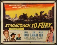 9w883 STAGECOACH TO FURY 1/2sh '56 w/super-sexy Marie Blanchard hiking up skirt & showing leg!