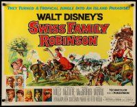 9w900 SWISS FAMILY ROBINSON 1/2sh '60 John Mills, Walt Disney family fantasy classic, cool art!