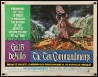 9w909 TEN COMMANDMENTS 1/2sh R66 Cecil B. DeMille classic starring Charlton Heston & Yul Brynner!