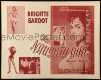9w914 THAT NAUGHTY GIRL 1/2sh '58 full-length and super close images of sexy Brigitte Bardot!