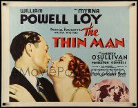 9w919 THIN MAN 1/2sh R62 romanitc art of William Powell & Myrna Loy, W.S. Van Dyke classic!