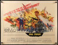 9w935 TRAIN 1/2sh '65 art of Burt Lancaster & Paul Scofield in WWII, John Frankenheimer!