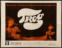 9w940 TROG 1/2sh '70 Joan Crawford & prehistoric monsters, wacky horror explodes into today!