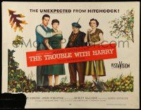 9w943 TROUBLE WITH HARRY 1/2sh '55 Alfred Hitchcock, Edmund Gwenn, John Forsythe, Shirley MacLaine!