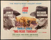 9w944 TWO RODE TOGETHER 1/2sh '61 John Ford, cowboys James Stewart & Richard Widmark, violent hour!