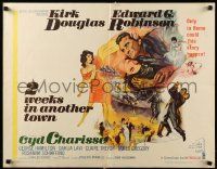 9w947 TWO WEEKS IN ANOTHER TOWN 1/2sh '62 cool art of Kirk Douglas & sexy Cyd Charisse by Bart Doe!