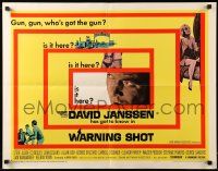 9w962 WARNING SHOT 1/2sh '66 David Janssen, Joan Collins, sexy girls, who's got the gun?