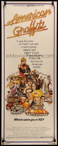 9w013 AMERICAN GRAFFITI insert '73 George Lucas teen classic, it was the time of your life!