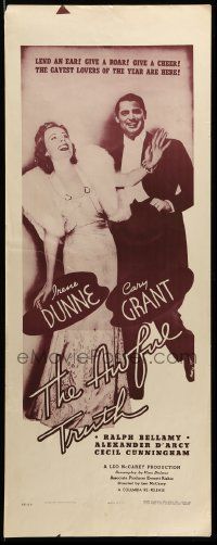 9w018 AWFUL TRUTH insert R48 wonderful portrait art of Cary Grant & pretty Irene Dunne!