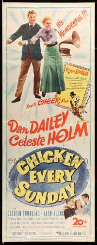 9w044 CHICKEN EVERY SUNDAY insert '49 great art of Dan Dailey & Celeste Holm dancing!