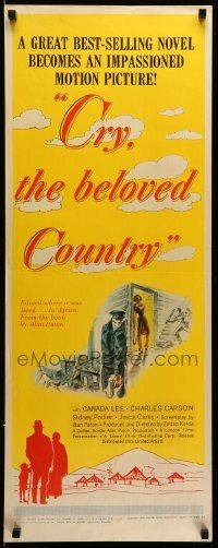 9w057 CRY THE BELOVED COUNTRY insert '52 Canada Lee, from the novel by Alan Paton!