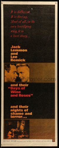 9w062 DAYS OF WINE & ROSES insert '63 Blake Edwards, alcoholics Jack Lemmon & Lee Remick!