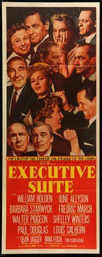 9w078 EXECUTIVE SUITE insert '54 William Holden, Barbara Stanwyck, Fredric March, June Allyson