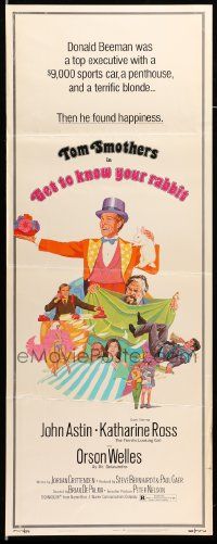 9w098 GET TO KNOW YOUR RABBIT insert '72 cool art of wacky magician Tom Smothers!