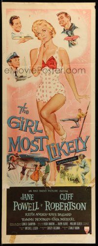 9w101 GIRL MOST LIKELY insert '57 sexy full-length Jane Powell in skimpy polka dot outfit!