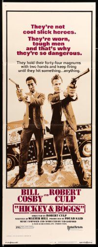 9w117 HICKEY & BOGGS insert '72 Bill Cosby & Robert Culp keep firing until they hit anything!