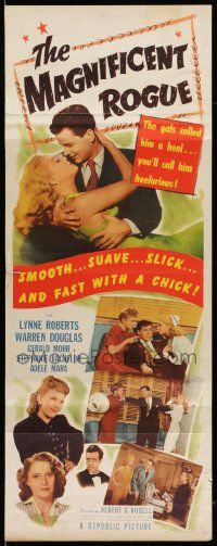 9w153 MAGNIFICENT ROGUE insert '47 Warren Douglas is fast with a chick & heelarious!