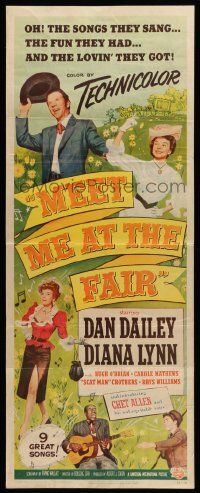 9w164 MEET ME AT THE FAIR insert '53 Dan Dailey, Diana Lynn, Scatman Crothers, cool musical art!