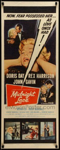 9w166 MIDNIGHT LACE insert '60 Rex Harrison, John Gavin, fear possessed Doris Day as love once had