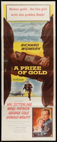 9w209 PRIZE OF GOLD insert '55 Richard Widmark, an off-limits girl, an off-beat story!