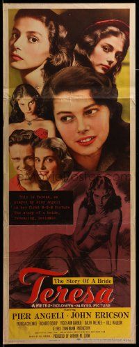 9w288 TERESA insert '51 young sexy Pier Angeli, story of a bride, directed by Fred Zinnemann!