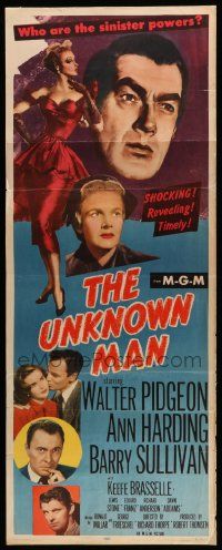 9w322 UNKNOWN MAN insert '51 Walter Pigeon, Ann Harding, who are the sinister powers?
