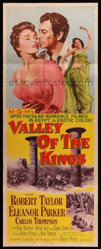 9w327 VALLEY OF THE KINGS insert '54 cool art of Robert Taylor & Eleanor Parker in Egypt!