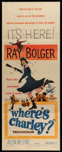 9w342 WHERE'S CHARLEY insert '52 great artwork of wacky cross-dressing Ray Bolger!