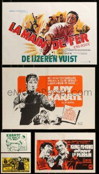 9x288 LOT OF 5 MOSTLY FORMERLY FOLDED BELGIAN KUNG FU POSTERS '70s great martial arts images!
