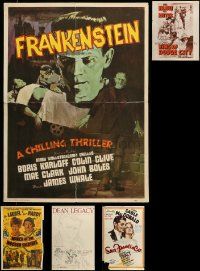 9x331 LOT OF 5 MOSTLY UNFOLDED SPECIAL AND REPRO POSTERS '70s-80s Frankenstein, Laurel & Hardy!