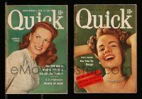 9x146 LOT OF 2 QUICK MAGAZINES '50s with Maureen O'Hara & Terry Moore on the covers!