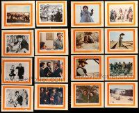 9x152 LOT OF 16 8X10 STILLS ON PRINTED 11X14 BACKGROUNDS '60s-70s scenes from a variety of movies!